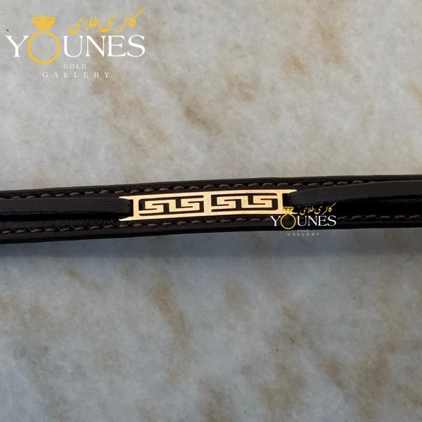 دستبند طلا چرم مردانه ورساچه L133